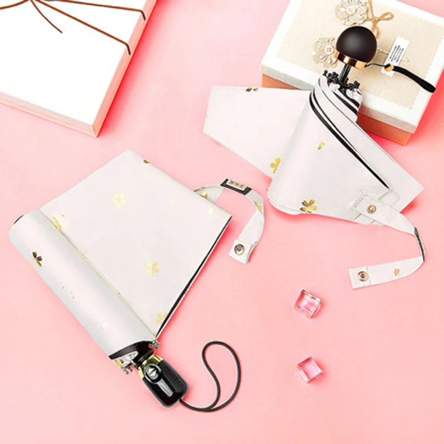 Прозрачный мини зонтик от дождя для женщин цветочный художественный Зонт Sakura