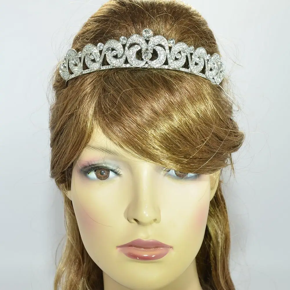 New 2015 H-Quality Moon Tiara Crown Head Piece Wedding Hair Accessories Quinceanera Tiaras and Crowns Austrian Crystal SHA8607 | Украшения