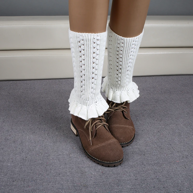 Модные зимние женские гетры 1 пара манжеты для сапог носки вязаные короткие