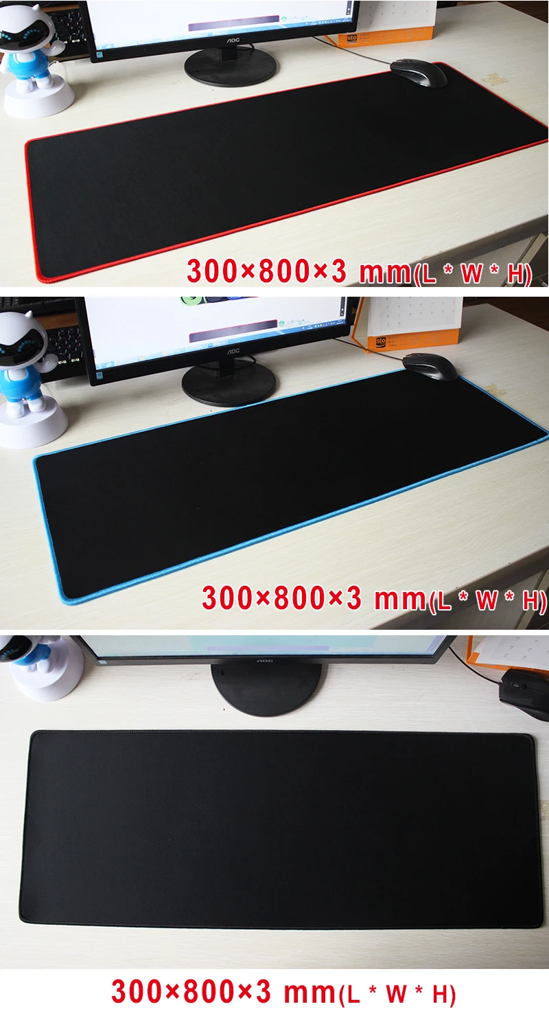 Speed XL большой игровой коврик для мыши 300*700/800*300/900*400 черный фиксирующий край коврик для мыши Коврик для клавиатуры Настольный коврик для мыши s
