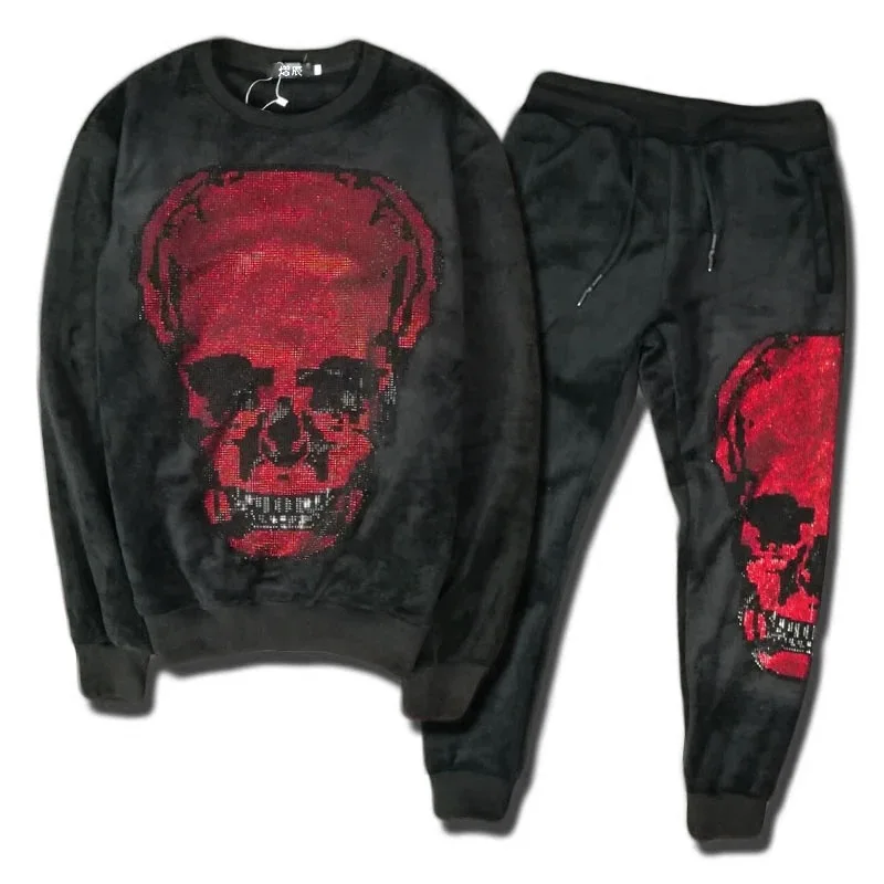 2017 Зима полиэстер комплект для досуга аппликации свитер Наборы Мужские