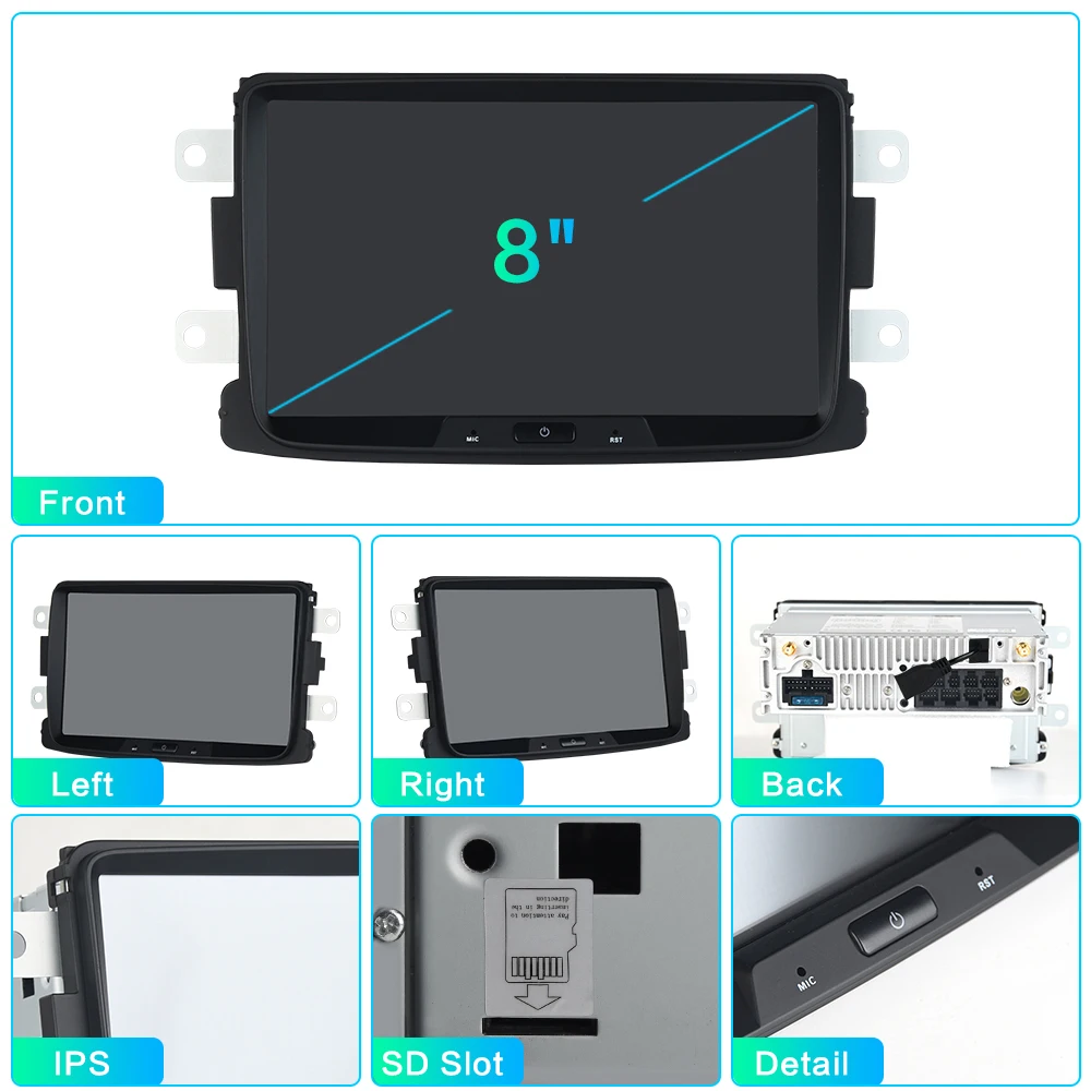 Android 9,0 Автомагнитола 2 Din gps Navi для Renault Duster Dacia Sandero Duster Captur Lada Xray 2 Logan 2 PX6 DSP ips 4 Гб+ 64 ГБ RDS