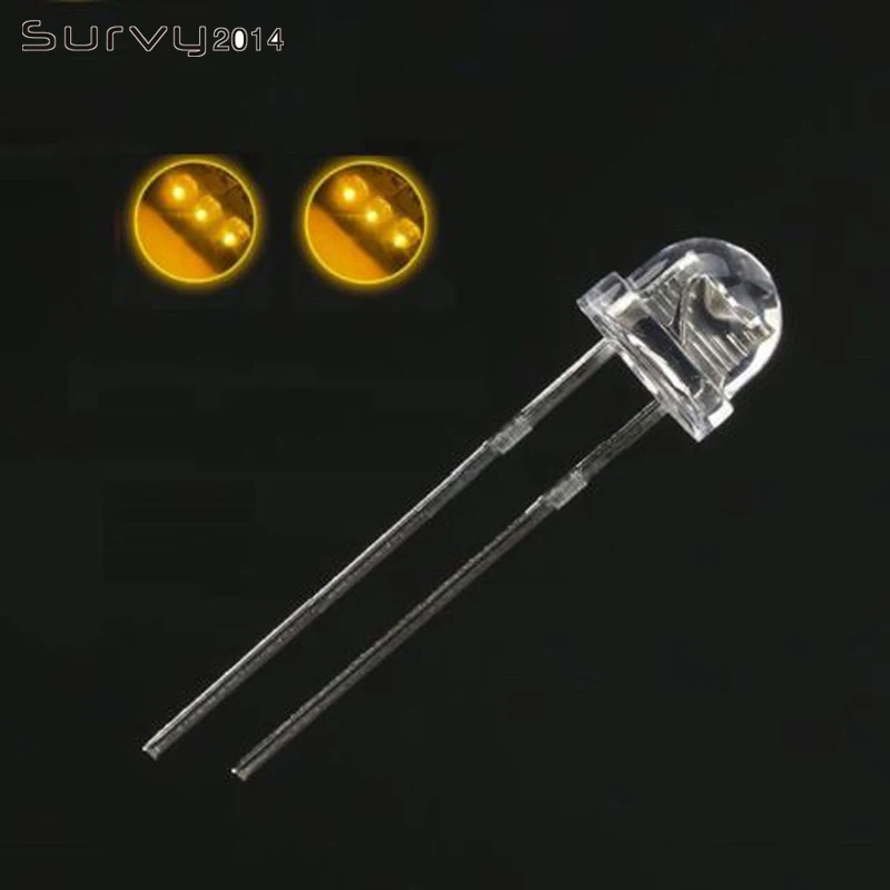 100PCS Yellow 50 100 шт. F5LED диод 5 мм различные наборы белый зеленый красный синий желтый оранжевый розовый фиолетовый теплый белый DIY светоизлучающий диод - Цвет: 100PCS Yellow