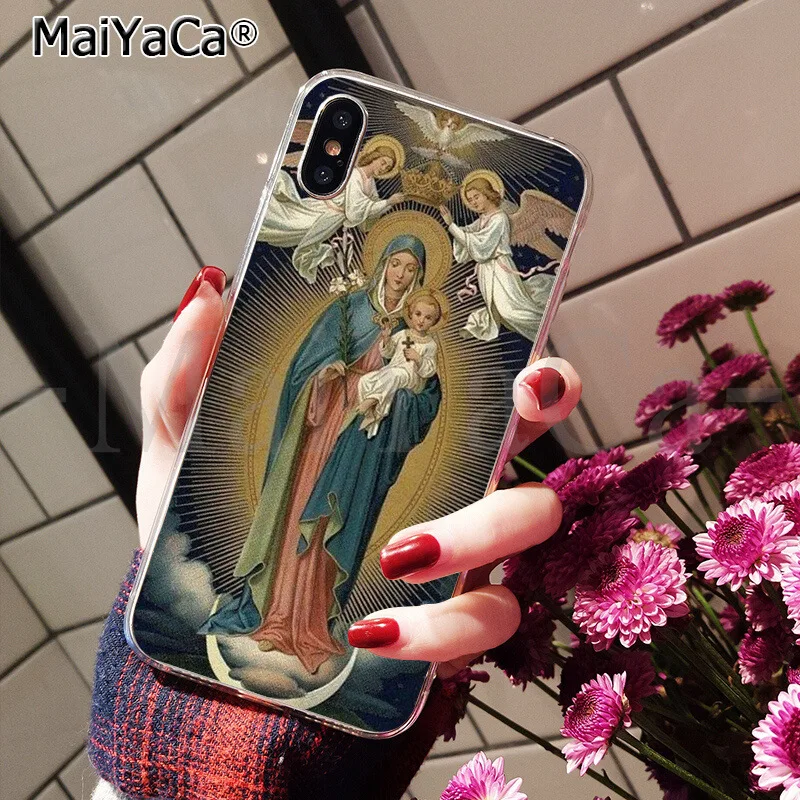 A14 MaiYaCa Virgin Mary Christian Рождество Новое поступление черная ячейка чехол для телефона iphone 11 pro 8 7 66S Plus X XS MAX 5s SE XR - Цвет: A14