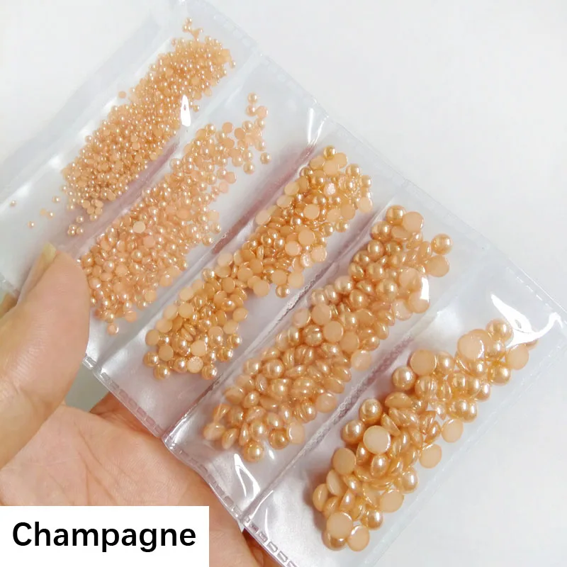 TC Champagne Круглая Керамика горный хрусталь смешанный размер 2 мм-6 мм 1000 шт/партия яркое покрытие Flatback горный хрусталь DIY ремесло - Цвет: TC Champagne
