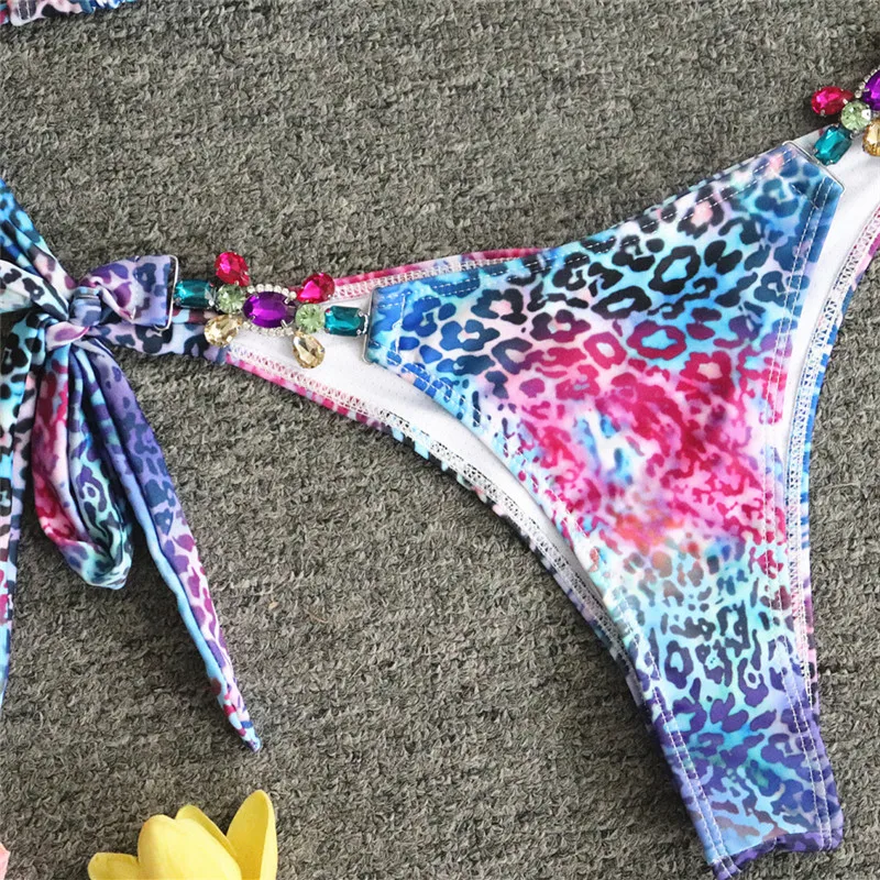 In-X алмазное бикини 2019 сексуальный леопардовый купальник с принтом Женская