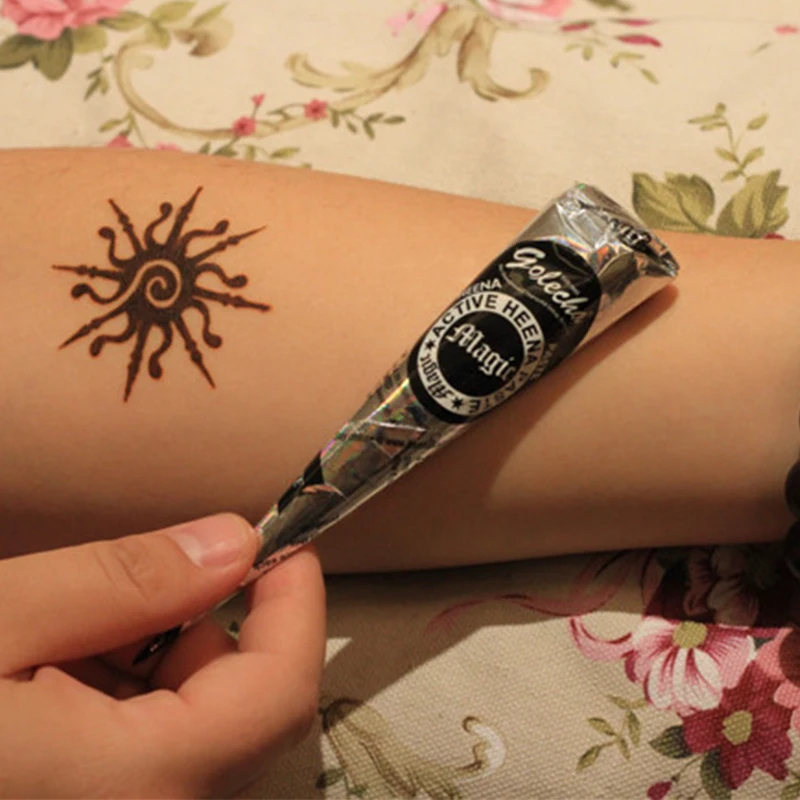 4 шт./партия натуральный черный для росписи хной конусы индийские татуировки