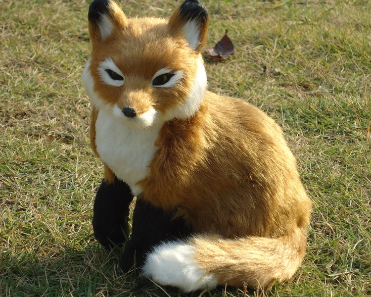 

simulation fox brown fox about 18x12x16cm fox model home decoration gift h1420