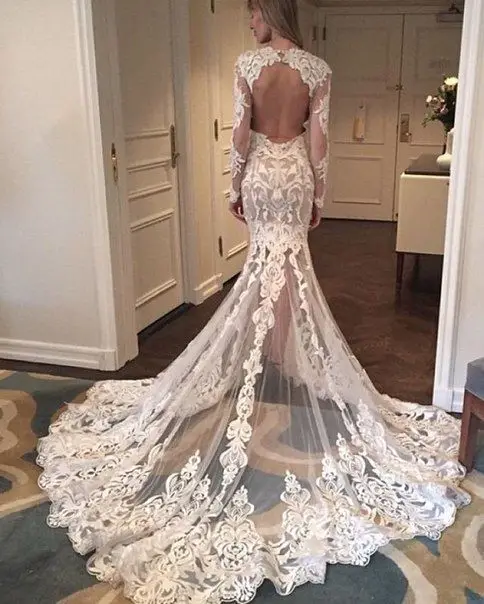 Женское длинное свадебное платье Zuhair Murad изящное кружевное с аппликацией и