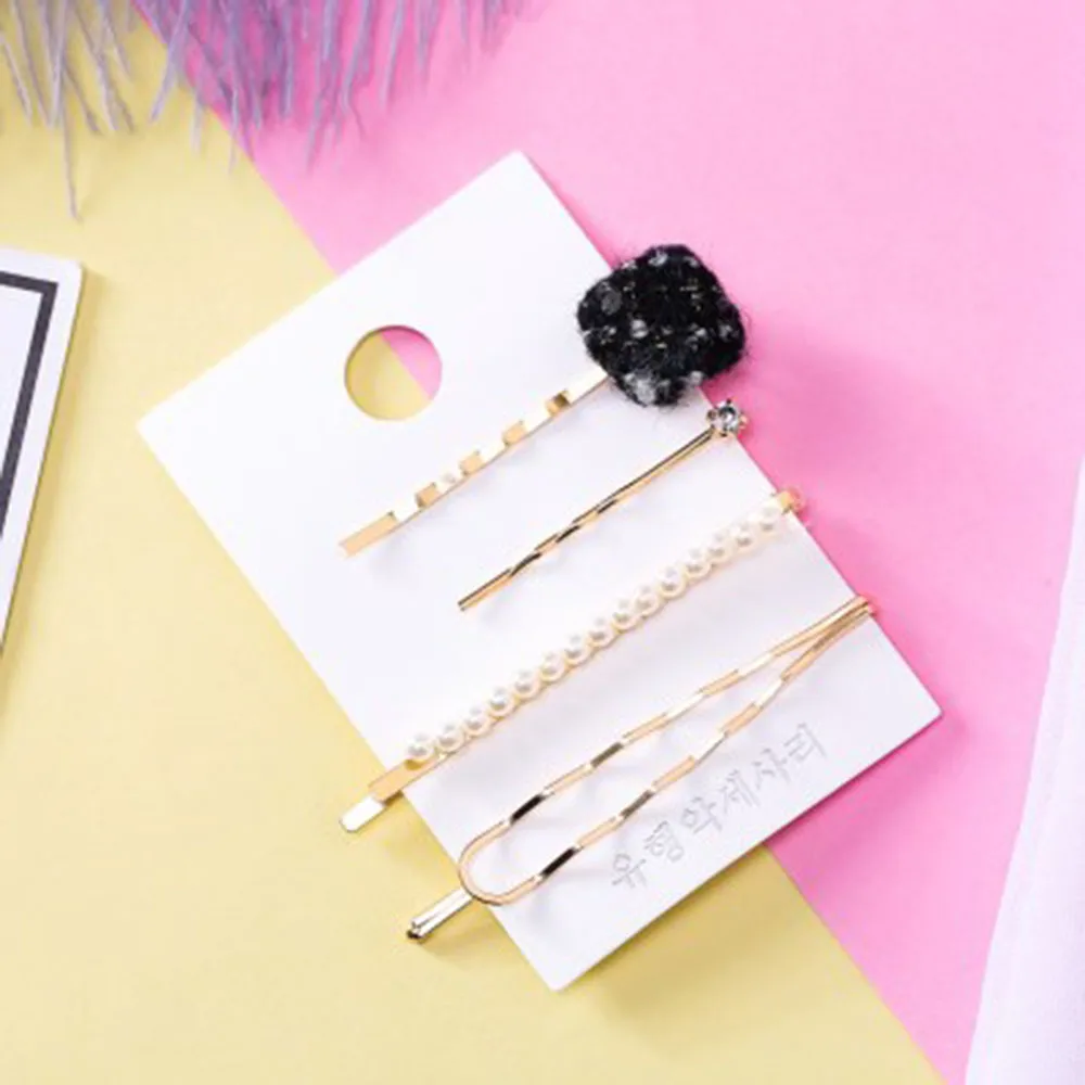 4 шт./компл. модная Корейская жемчуг женское платье в подражание зажим для волос
