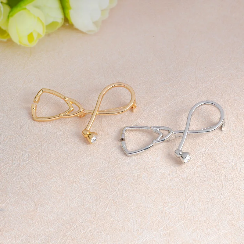 Металлическая стетоскоп Быстрая отправка золотого и серебряного цвета