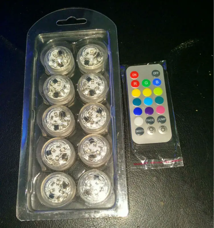 Лампа с пультом дистанционного управления 12 шт. RGB цвет маленький батарейка