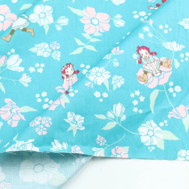 100% хлопок розовый цветок феи ткань для шитья детей Лоскутная Ткань сделай сам