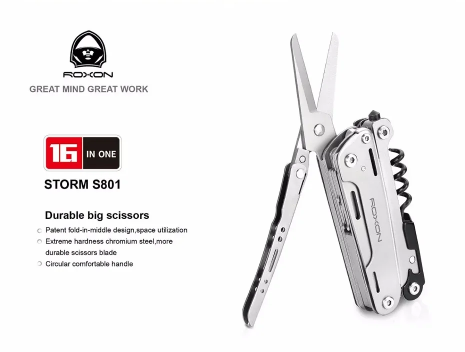 Мультиинструмент Roxon S801, инструменты для кемпинга на природе, складные плоскогубцы, ножницы, биты отвертки, инструменты для рыбалки, многофункциональные плоскогубцы, пила