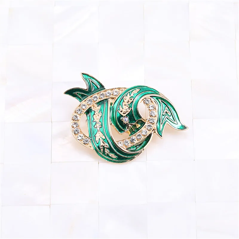 Женская эмалированная брошь с кристаллами в форме капли шелковая булавка для