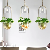 modern glass hanglamp creative suspension flower pot chandelier for kitchen island dining room bedroom