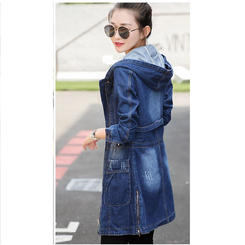 Синяя джинсовая куртка Женская ветровка 2018 Новая Осенняя Модная студенческая