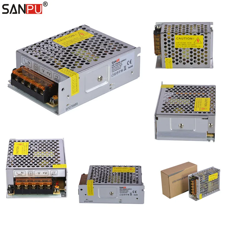 SANPU 5V светодиодные источники питания 60W 12A драйверы переключателей 110V 220V AC DC