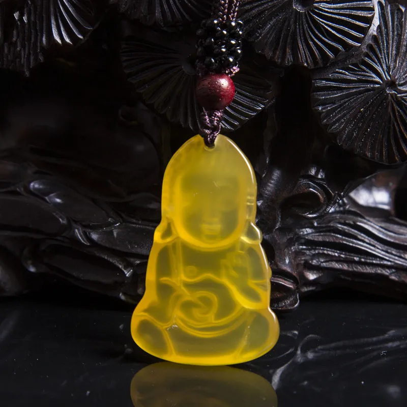 Одежда высшего качества желтый халцедон ребенка Будды Цепочки и ожерелья