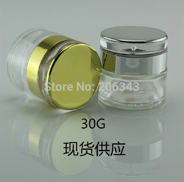30 г прозрачная стеклянная банка для крема косметический контейнер косметическая