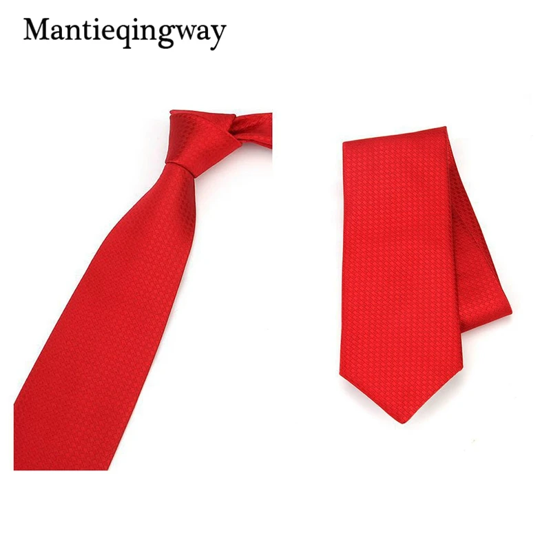 Мужской галстук бабочка Mantieqingway однотонный красный из полиэстера 8 см для