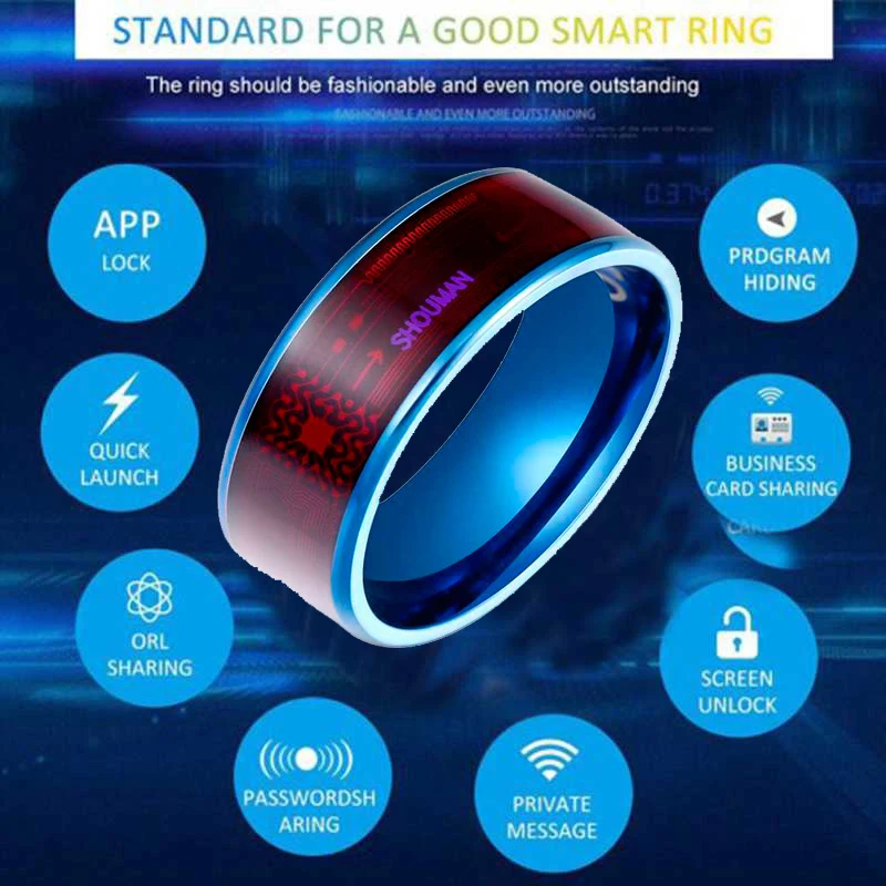 Мужское умное кольцо HIYONG многофункциональное из нержавеющей стали с NFC и
