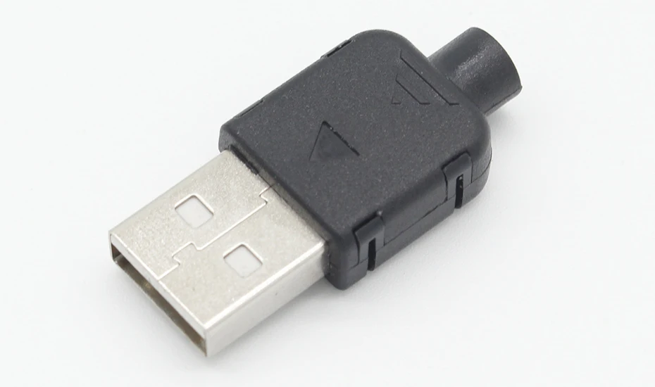 10 комплектов DIY USB 2,0 разъем типа A штекер 4 Pin в сборке адаптер гнездо припоя Тип Черный Пластиковый корпус для подключения данных