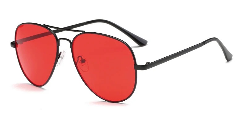 Black Red Черные, красные авиационные солнцезащитные очки унисекс, Классические брендовые Дизайнерские Мужские Винтажные Солнцезащитные очки, женские солнцезащитные очки, женские солнцезащитные очки UV400 - Цвет линз: Black Red