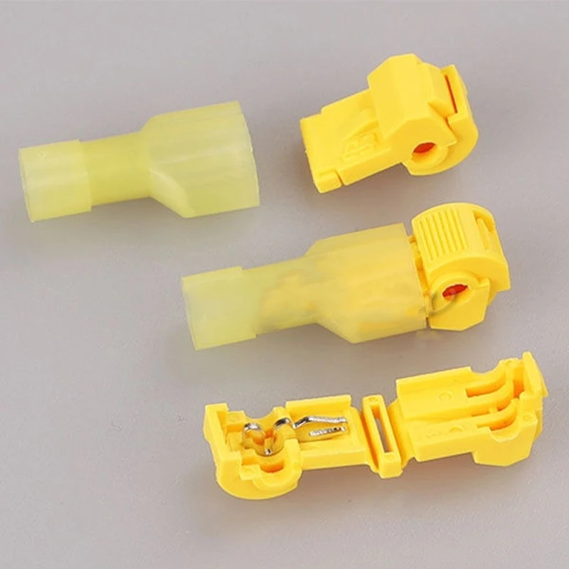 Yellow 10/100 ПК Электрический провод кабель Разъемы и клеммы обжимные клещи Scotch Lock быстрый зажим для 0,3-1.0mm2/1,0-2.5mm2/4,0-6.0mm2 комплект набор инструментов - Цвет: Yellow
