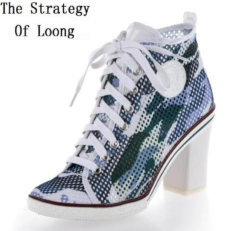 Женские летние туфли на толстом каблуке в европейском и американском стиле