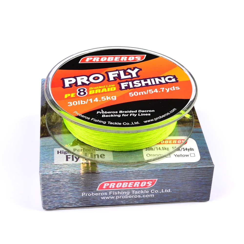 50 м PRO BEROS бренд Pro Серия Fly Backing Line 20 фунтов/30 фунтов желтый/красный цвет 8