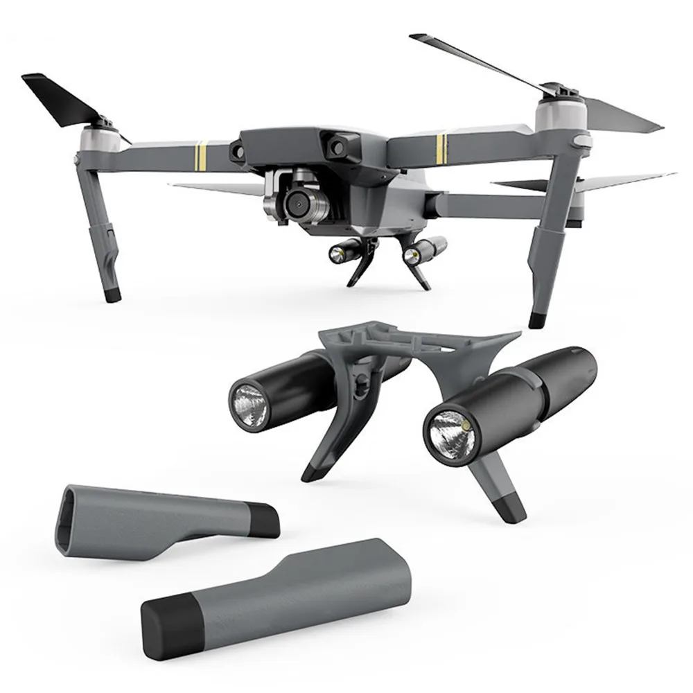 PGYTECH DJI Mavic pro шасси стояк скольжения расширитель+ светодиодный фара дальнего света ночник легкий Дрон аксессуары