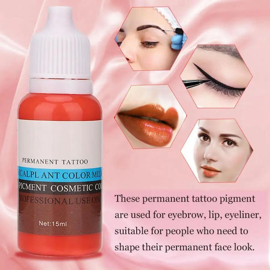15 мл/бутылка чернила для татуировки подводка глаз бровей губ тату растений