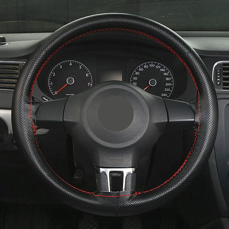 DIY Чехлы рулевого колеса автомобиля на руль оплетка кожаном руле универсальные