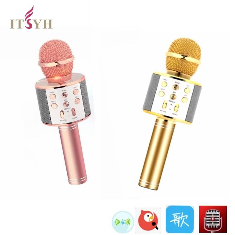 Беспроводной bluetooth микрофон. Портативный микрофон для караоке USB KTV player. 3