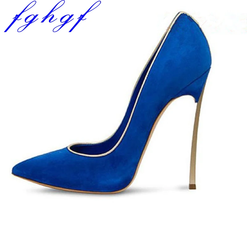 

FGHGF new women, high heel pump shoes, sweet free delivery, blue heels, red, black, peach,12 cm toe shoes