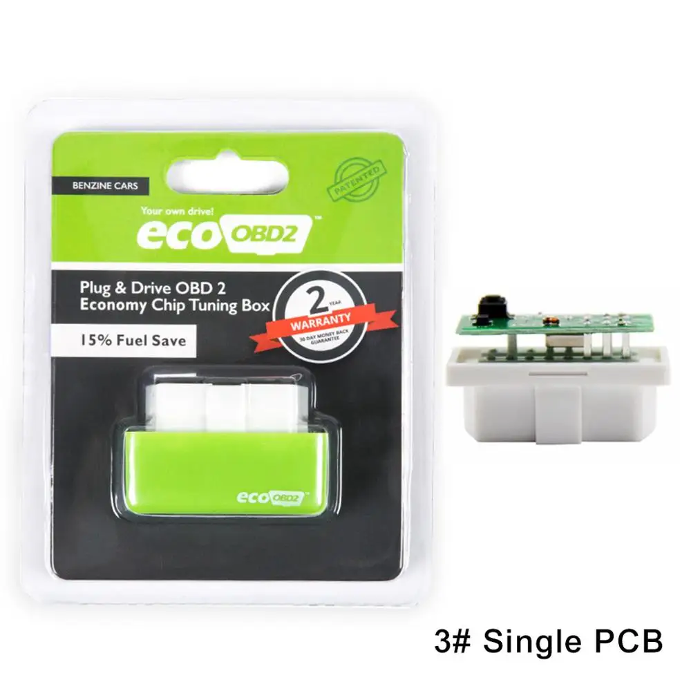 green single Benzine 3 ColorsNitro OBD2 EcoOBD2 чип-тюнинговая коробка для ЭБУ вилка и драйвер NitroOBD2 Eco OBD2 для бензинового дизельного автомобиля 15% экономия топлива больше мощности - Color: green single Benzine