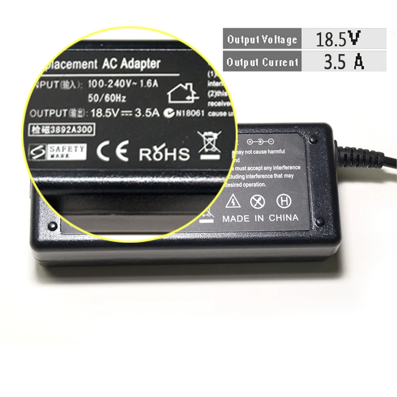 Адаптер переменного тока зарядное устройство для ноутбука 18 5 в 3.5A 4 8x1 7 мм hp compaq 500