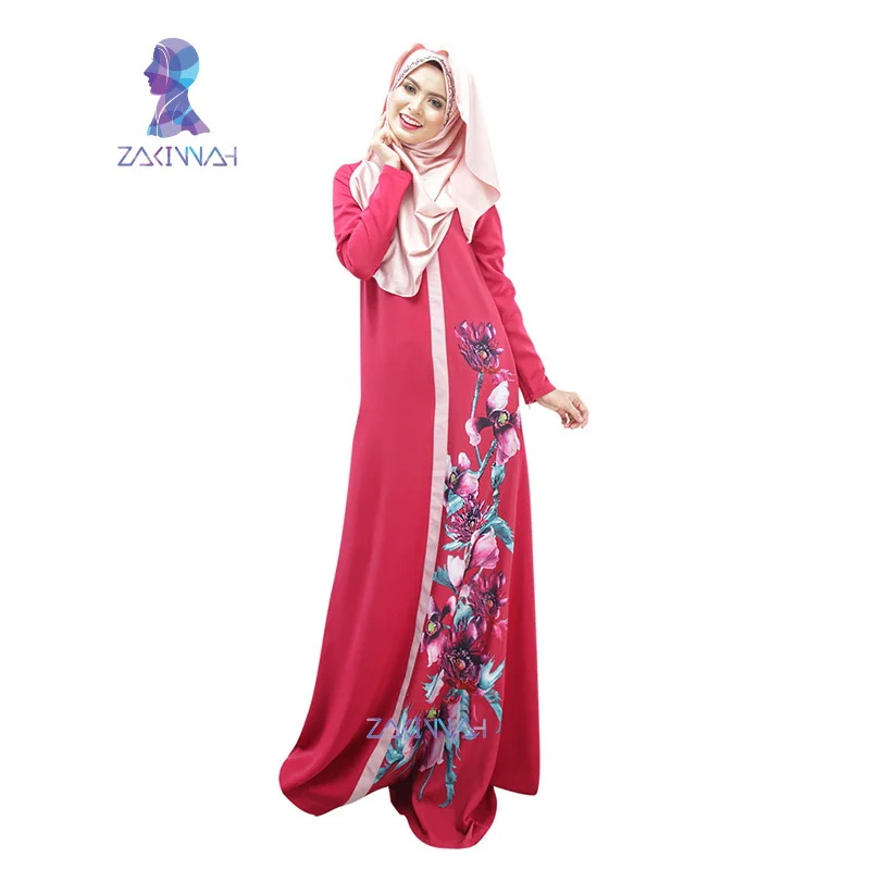 026 новый стиль в Дубае женский халат с цветочным принтом сращенный мусульманское