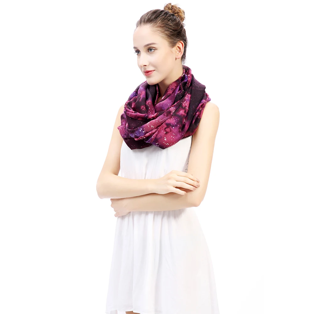 Женский шарф с принтом Космос Звезды небо галактика Вселенная Бесконечность