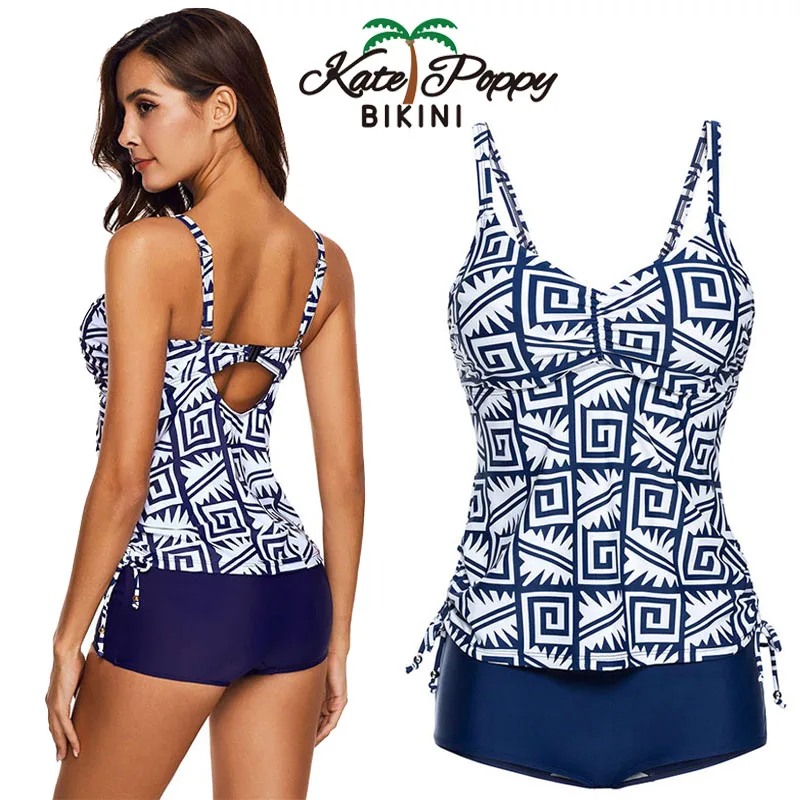 KatePoppy Высокое качество женский купальник из двух частей Танкини набор купальный