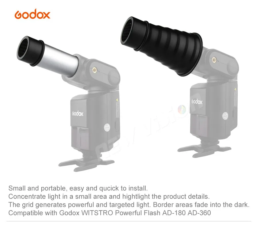 Godox AD-S9 Flash Snoot с сотовой сеткой для Witstro AD200 AD360II AD360 AD180 Flash Speedlite