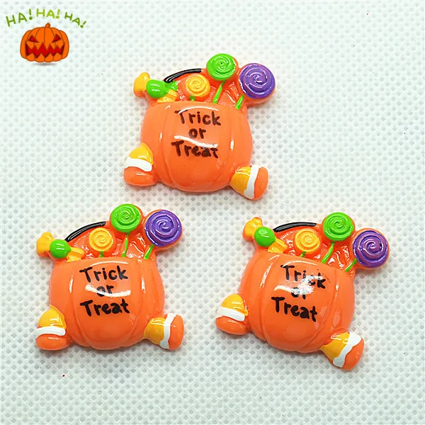 Хэллоуин фокус или лечение тыквы конфеты мешок корзина кабошон с плоским дном