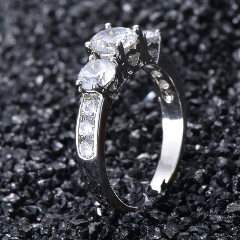 Модные ботинки из органической кожи Стиль Дизайн CZ кольцо белого золота Цвет