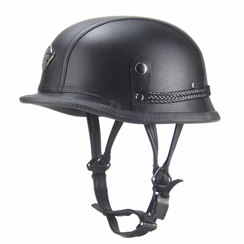 TETK296B-Leather WOSAWE, велосипедный шлем, велосипедный шлем, для спорта на открытом воздухе, с открытым лицом, мото, MTB, Ретро стиль, персональный, гоночный, для взрослых, кожаный шлем - Цвет: TETK296B-Leather