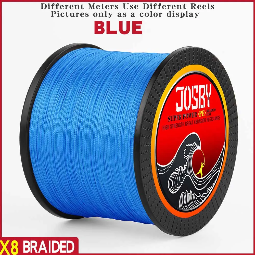 Blue JOSBY Pesca нахлыстом леска 8 нитей PE Карп плетеный провод Peche море Спиннинг Multifilamento шнур 12~ 120 фунтов 1000 м 500 м 300 м 150 м - Цвет: Blue