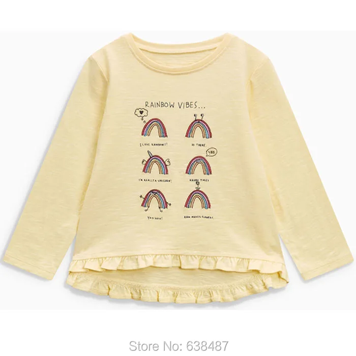 Combed Cotton 3504 Новинка года; брендовые качественные футболки для девочек Одежда для маленьких девочек из хлопка детская одежда с длинными рукавами Bebe; блузка Детские футболки для девочек - Цвет: Combed Cotton 3504