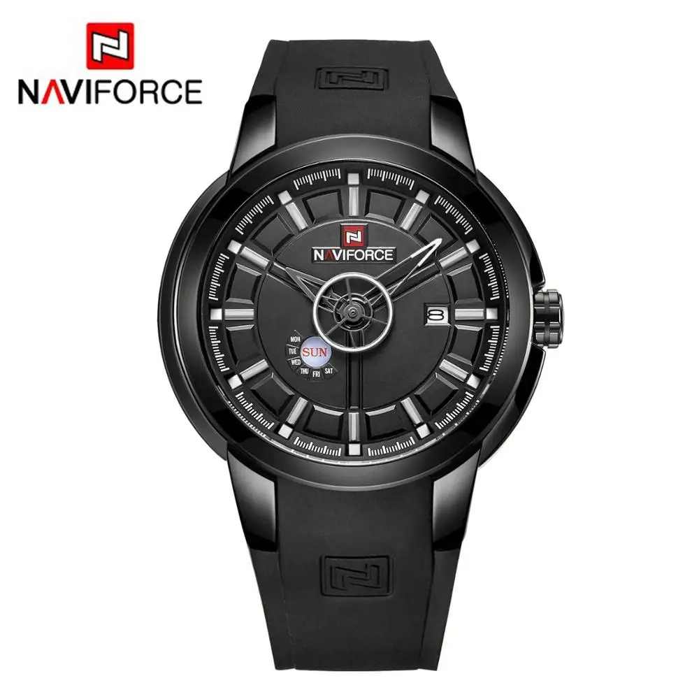 NAVIFORCE Роскошные Брендовые мужские военные спортивные часы мужские повседневные кварцевые наручные часы с датой Мужские Аналоговые часы Relogio Masculino - Цвет: Black White