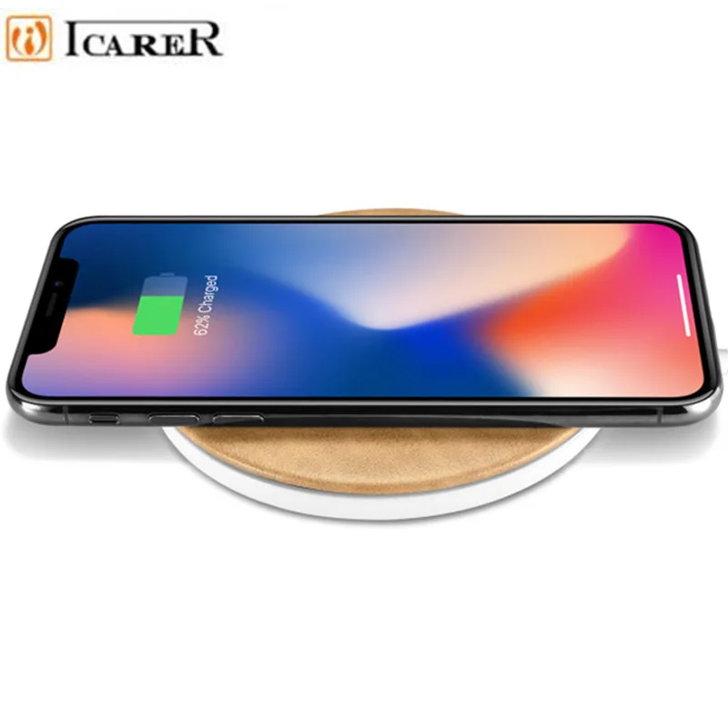 Wireless Charger for IPhone X Leather Fast Phone Samsung S8 S9 Plus Note 8 Power Bank | Мобильные телефоны и аксессуары