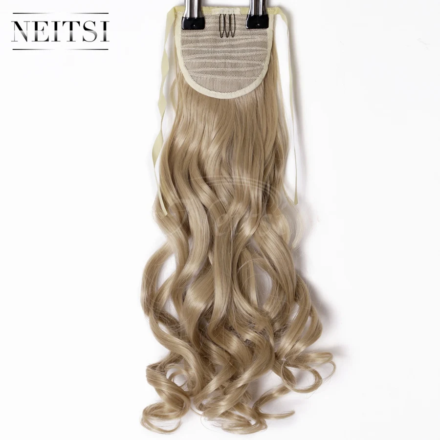 Вьющиеся длинные накладные волосы Neitsi на клипсе хвостик с заколками для волос